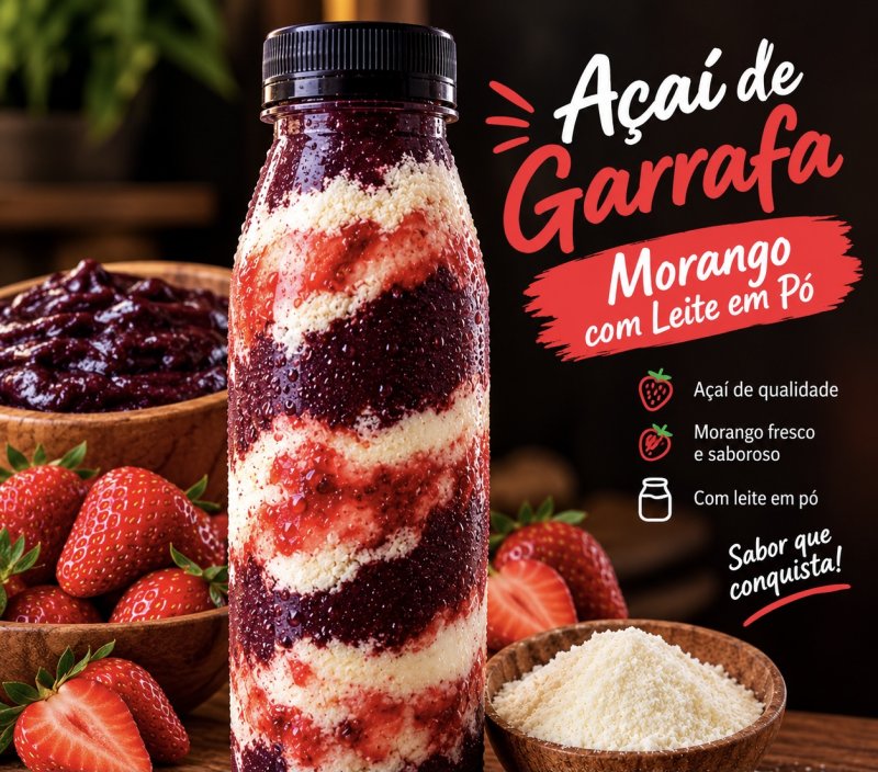 Açaí com morango 500ml